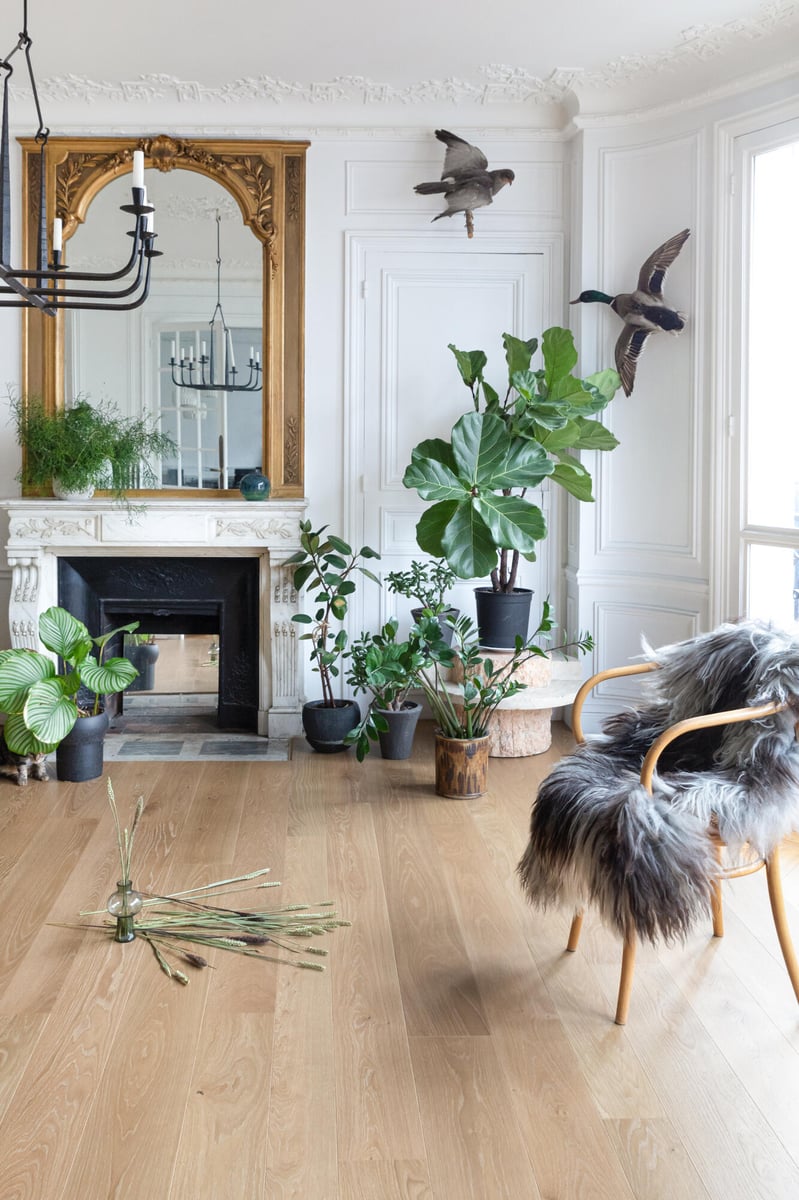 parquet floor in a living room